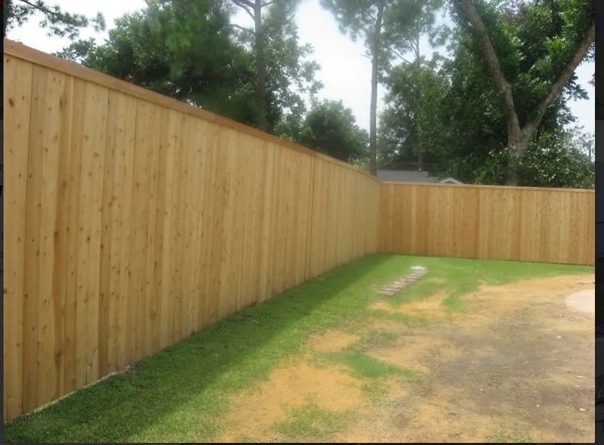 Residential wood privacy fence